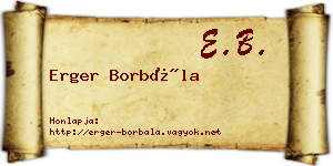 Erger Borbála névjegykártya